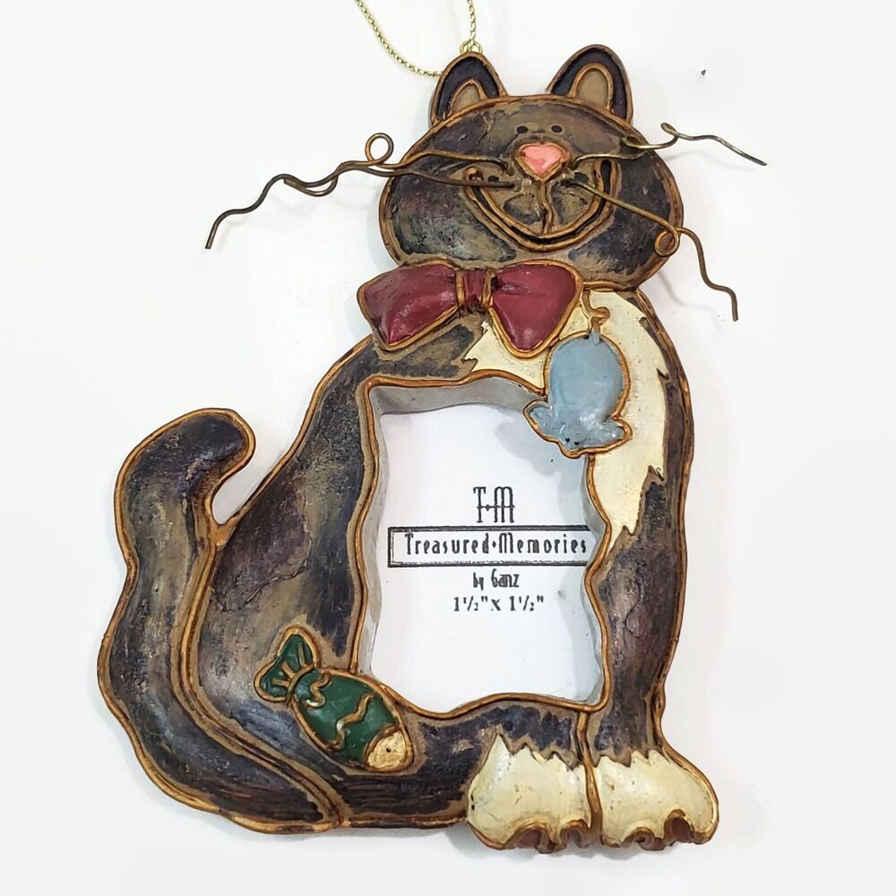 Cat Picture Frame Holiday Ornament by Ganz Treasured Memories